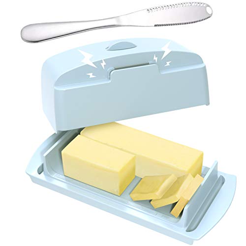 Butter Dish with Magnetic Lid and 3 IN 1 Knife