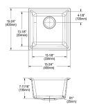 Elkay Quartz Classic Black Single Bowl Dual Mount Bar Sink - Image 13