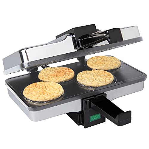 CucinaPro Piccolo Pizzelle Baker, Grey Nonstick Interior