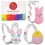 3-Piece Easter Cookie Cutter Set with Recipe Booklet
