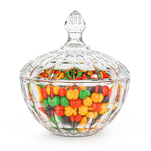 Large Glass Candy Dish with Lid