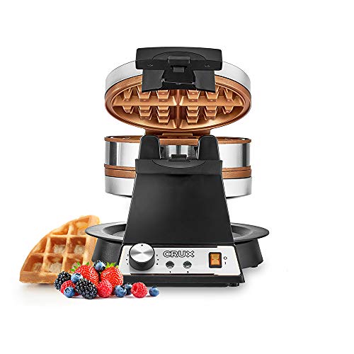 Belgian Waffle Maker with Nonstick Plates Rotating