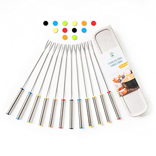 GOODiTREE Fondue Forks Set of 12 with Storage Box