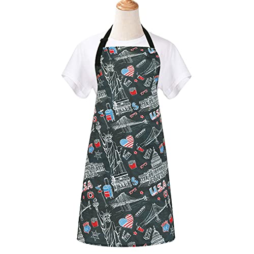 4th of July Patriotic Kitchen Apron with Adjustable Neck Strap
