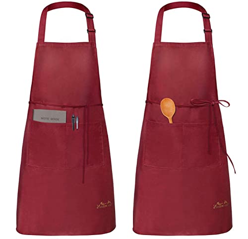Viedouce 2 Packs Aprons Cooking Kitchen Waterproof
