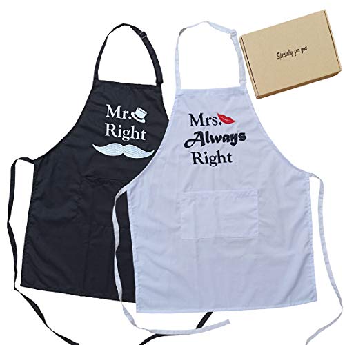 Mr Right Mrs Always Right Aprons Set