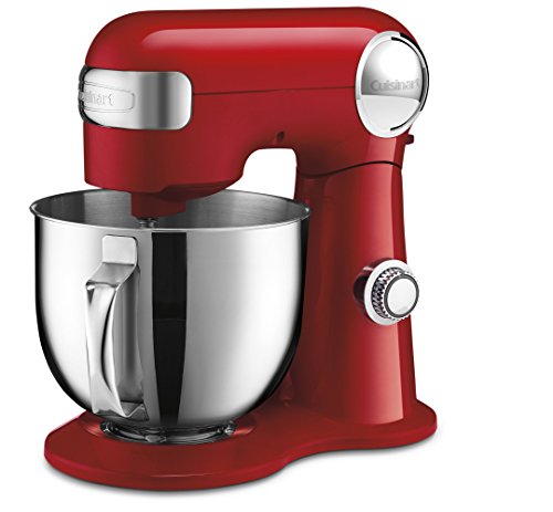 Cuisinart 5.5-Quart Stand Mixer, Ruby Red (Renewed)