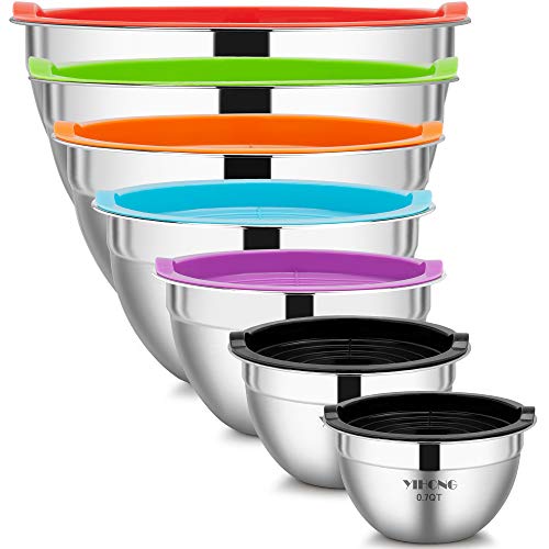 7 Piece Mixing Bowls with Lids for Kitchen
