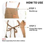 Cotton Canvas Cross Back Apron with Pockets - Image 7