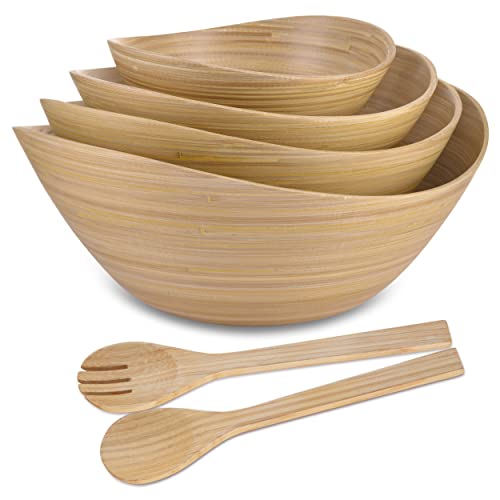 LEXA Bamboo Serving Bowls Set of 6