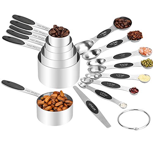 Stainless Steel Measuring Cup and Magnetic Measuring Spoon Set