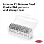 OXO Good Grips 14-Piece Cookie Press Set - Stainless Steel Disks & Non-Slip Base - Image 7