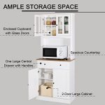 MUPATER 72'' Kitchen Pantry Storage Cabinet Buffet Hutch - Image 5