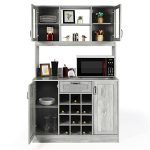 HOPUBUY Kitchen Pantry Storage Cabinet