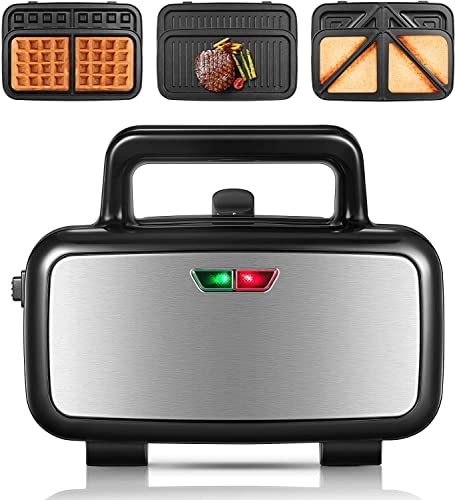 1200W Waffle Iron with Removable Plates