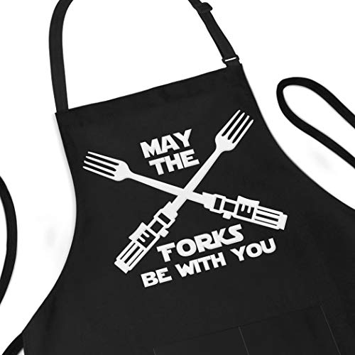APRON DADDY Funny Apron, May The Forks Be With You