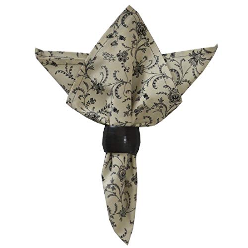 Off White Floral Print Vine Cloth Napkins