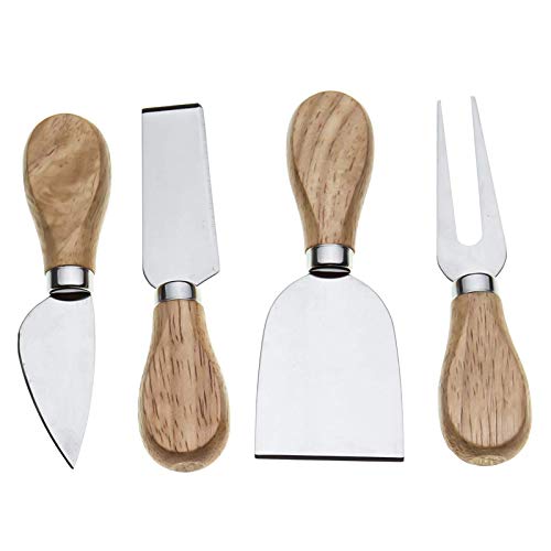 Bekith 8 Pieces Set Cheese Knives with Bamboo Wood Handle