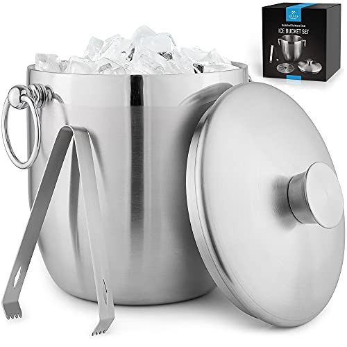 Zulay 3 Liter Double-Wall Insulated Ice Bucket For Cocktail Bar