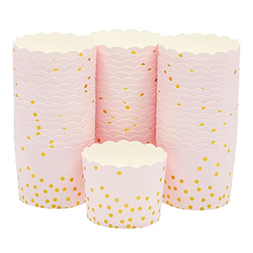 50 Pack Gold Polka Dot Paper Baking Cups