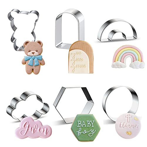 6 PCS Arch Door Rainbow Circle Cloud Hexagon