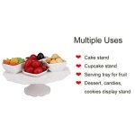 BPFY 10 Inch Round White Ceramic Cake Stand - Image 3