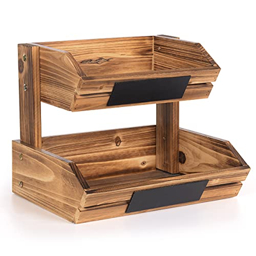 Rustic fruit basket, 2 Tier Standing fruit basket