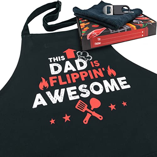 Black Kitchen Apron with 3 Pockets
