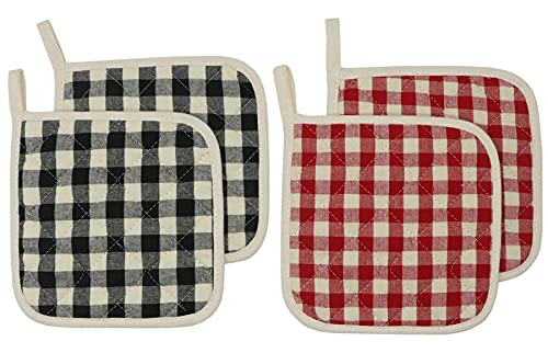 100% Cotton Pot Holders Heat Resistant Hot Pads for Kitchen