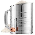 Hand Crank Flour Sifter with Agitator Wire Loop For Baking Cakes