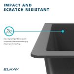 Elkay Quartz Classic Black Single Bowl Dual Mount Bar Sink - Image 8