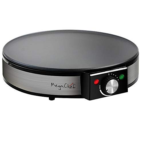 MegaChef Round Stainless Steel Crepe and Pancake Maker