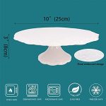 BPFY 10 Inch Round White Ceramic Cake Stand - Image 2