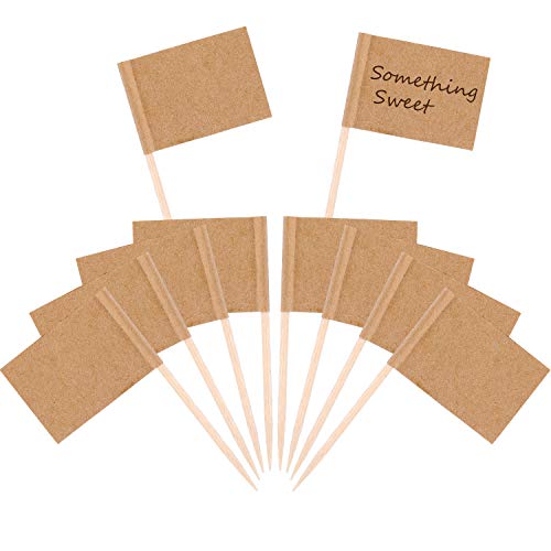 Pangda 100 Pieces Blank Toothpick Flags Cheese Markers