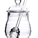Honey Jar with Dipper and Lid Glass