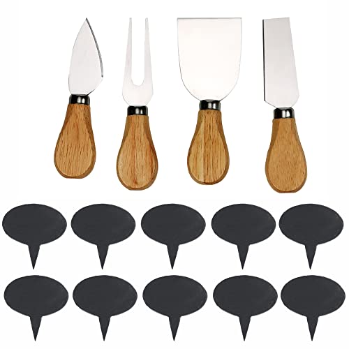 Cheese Sets 4 Pieces Set Cheese Knives with Wood Handle