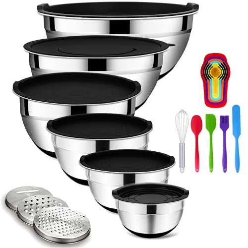 Mixing Bowls with 3 Grater Attachments & Non-Slip Bottoms