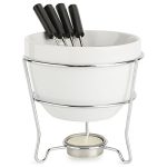 Elegant Chocolate Fondue Pot Butter warmer Bowl Set