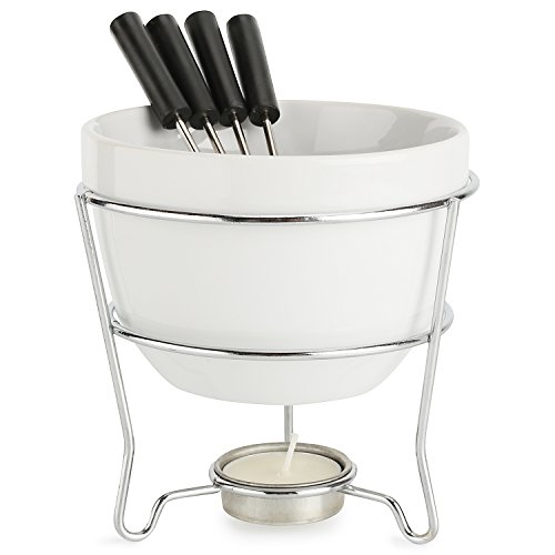 Elegant Chocolate Fondue Pot Butter warmer Bowl Set
