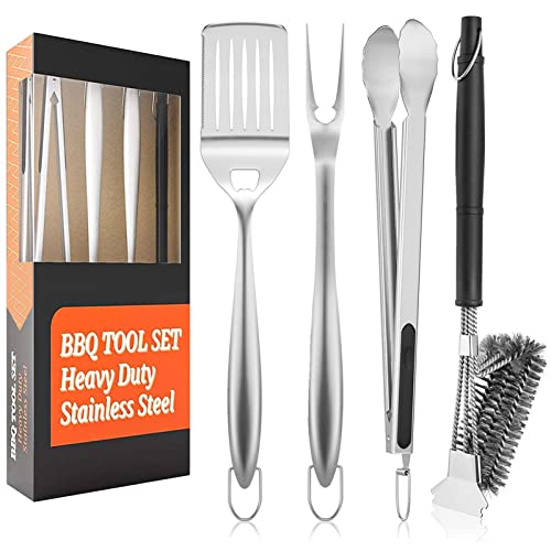 Heavy Duty Grill Utensils Set with BBQ Brush