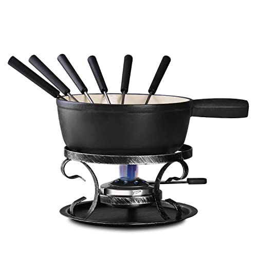 Artestia Cast Iron Cheese Fondue Pot Set