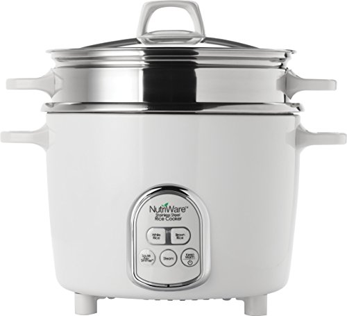 Digital Rice Cooker and Food Steamer, White
