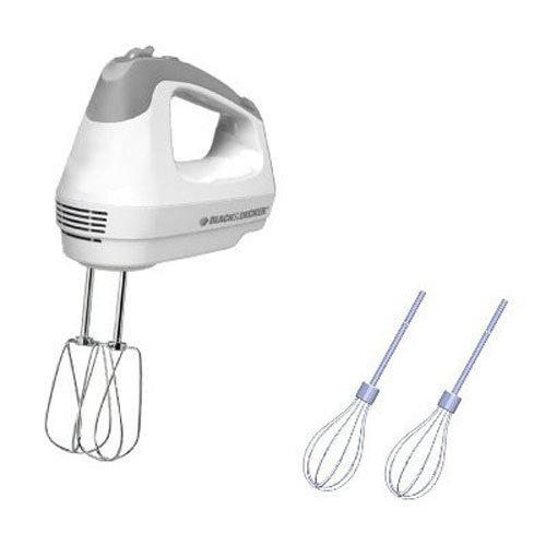 Black & Decker 250-Watt Hand Mixer, White/Grey