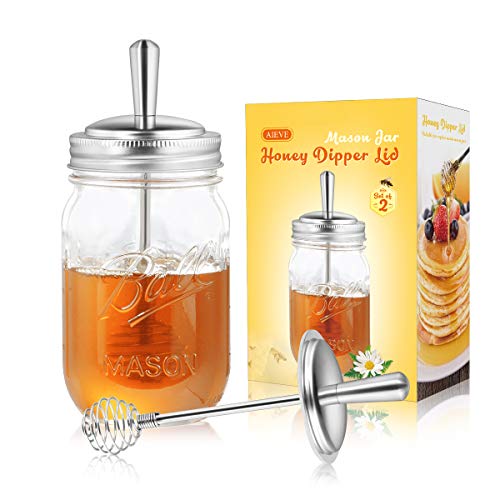 Mason Jar Honey Dippers Honey Sticks Lid
