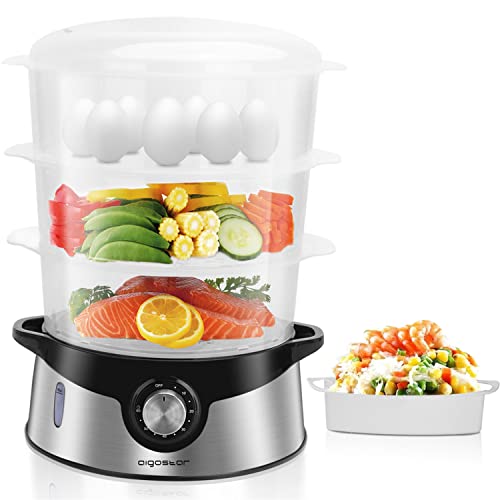Electric Vegetable Steamer BPA-Free with 3 Tier Stackable Baskets