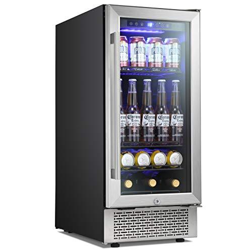 Wine Cooler Mini Fridge Clear Glass Door Digital