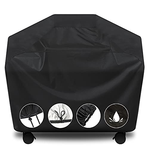Waterproof BBQ Grill Cover 58 Inch - Durable and UV Resistant, Black Barbecue Grill Cover, Protects Grill from Elements