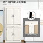 Freestanding Kitchen Pantry with 4 Doors and 2 Large Cabinets - Image 6