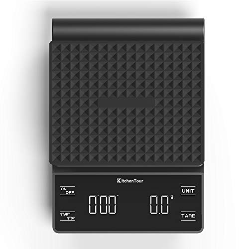 KitchenTour Coffee Scale with Timer 3kg/0.1g High Precision