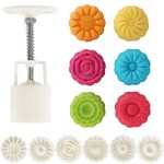 Bezall 50g Mooncake Mould with 6 Flower Stamps - DIY Cookie Press for Mid-Autumn Festival Baking